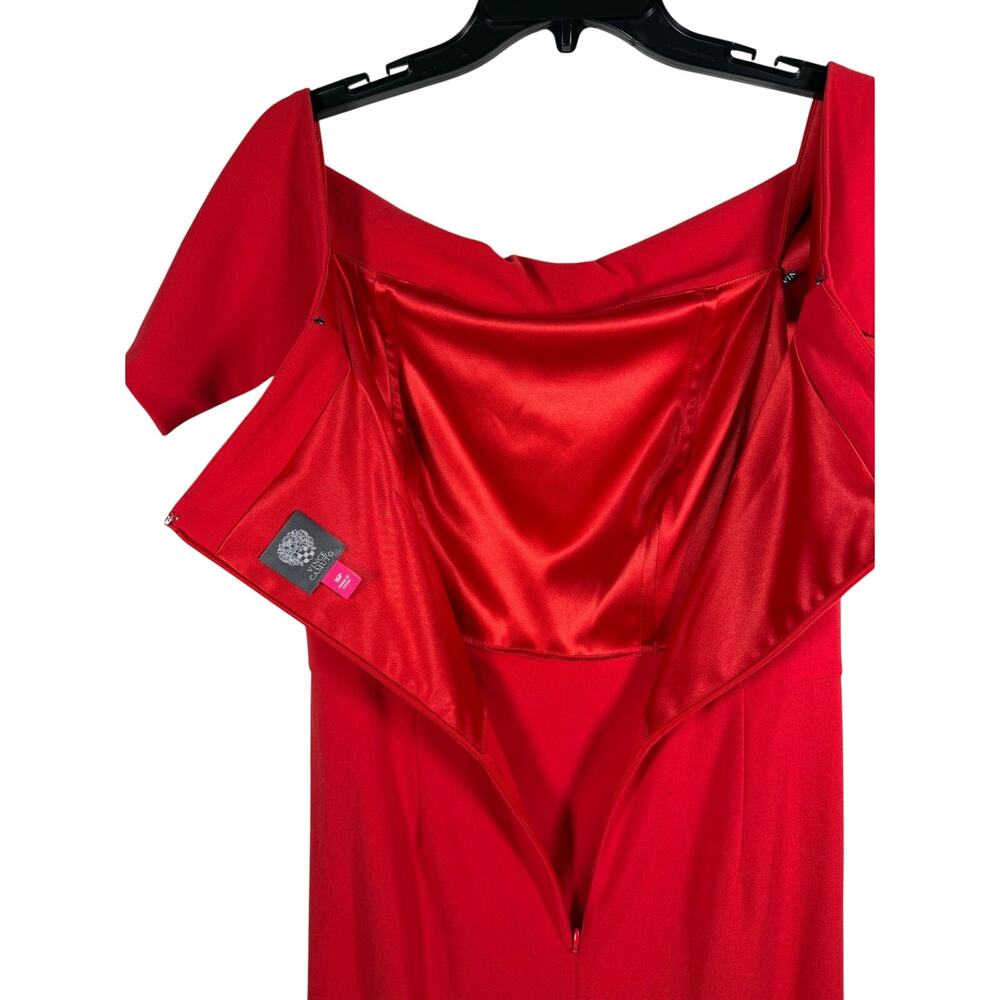 Vince Camuto Holiday Party Dress Red Off Shoulder Maxi 16P Christmas Wedding - Picture 9 of 9